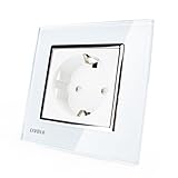 ILS - White Crystal Glass 16A Wall Power Socket VL-C7C1EU-11 AC110~250V