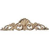 Ekena Millwork ONL12X03X01FRLW Small Farmingdale Center with Scrolls, 12 1/4-Inch x 3 1/4-Inch x 5/8