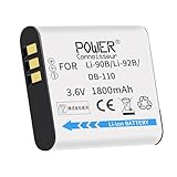 Power-connoisseur高性能リチウムイオン充電池LI-90B、LI-92B、Li90B交換バッテリー【3.6V 1800mAh】大容量交換用の電池 対応互換OlympusStylus TG-Trackerカメラ用バッテリー2022LT.