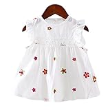 YY-Natuhi ベビー服 子供服 女の子 ワンピース ドレス 春夏 可愛い 花柄 新生児 女児 白 キッズ カジュアル 袖なし スカート レース 赤ちゃん ベビースーツ 結婚式 七五三 おしゃれ 