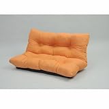 JKプラン 国産（日本製）ジャンボラブソファ ローソファなら7色から選べるリクライニングラブソファー 幅120cm オレンジ zsy-ytr120-or