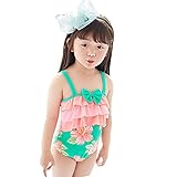JQ キッズ水着 女の子 子供水泳ワンピース 夏 花柄 ノースリーブ