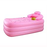 TIDLT インフレータブルバスタブダブルインフレータブルバスPVCカップルの入浴親子のバスに適して折りたたみ簡単なストレージピンクグリーン (色 : ピンク ぴんく)