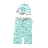 Zhhlinyuan Newborn Baby Photography Props Infant Knit Crochet Costume Outfits Beanie+Pants 0-4M 3931