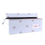 Minene Small Foldable Fabric Storage Box L32xW21xH12cmLinen Cosmetic Stationery Organiser with Flowe