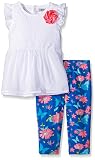 KENSIEベビー女の子2ピースLaced Crinkle Chiffon Top and Capri Legging カラー: ホワイト
