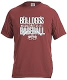 NCAAミシシッピ州ブルドッグBaseball Bats半袖快適カラーTシャツ, Small , Brick