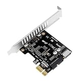 ChenYang USB 3.0 20ピン & USB 3.1 Gen 1 Type-E フロントパネルソケット - PCI-E 1X PCI Express拡張カードアダプター。