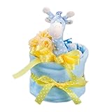 フラワースタジオアーク 出産祝い ミンクプラッシュ おむつケーキ 1段 ブルー M-1-B