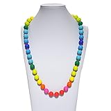 HAL Chewable Rainbow Silicone Baby Teething Necklace for Mom and Baby toy -BPA Free by HAL Teether