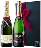 ワイン ギフト 誕生日プレゼント セット【ノンアルコール ピエール ゼロ ブラン ド ブラン 750ml 】【モエ・エ・シャンドン ブリュット モエ アンペリアル 750ml】リボン包装