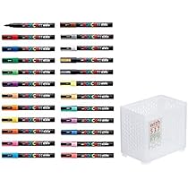 三菱鉛筆 uni ポスカ 水性マーカー 細字 PC-3M 全24色  20セット 三菱鉛筆 ポスカ 細字丸芯 24色セット （ソフトケース付き）PC