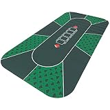 UPstore ポーカーマット 120cm×60cm テキサスホールデム カジノ 収納ケース付き 本格的 プレイマット カードゲーム テーブルゲーム 裏面滑り止め加工 バカラ ポーカー ブラックジャック (赤黒 6柄)
