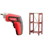 『電動ドライバー 充電式 RD110-R レッド』と『ラック ウッディラック 幅38.5×奥行35×高さ80cm ブラウン WOR-3308』のセット