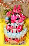出産祝い　出産のプレゼント　オムツケーキを出産のお祝いに　２段大サイズ
