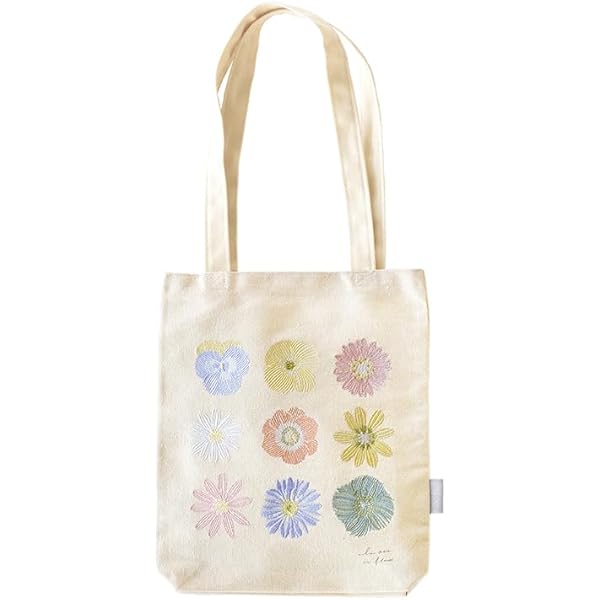 Amazon | [§y∞YAGISEI] 刺繍トートバッグ小 押花柄 26×4×30.5