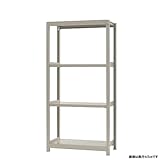 軽中量棚150kg 単体 幅90×奥行45×高さ180cm 4段 アイボリー 150kg/段