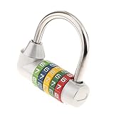 Homyl 南京錠　亜鉛合金　5ダイヤル　ロック　パスワード　便携　桁の組み合わせ　　旅行　学校　コード　全4色 - 銀
