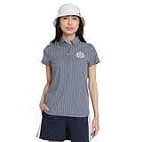 [キャロウェイ] レディース 半袖 ポロシャツ (吸汗速乾性・ストライプ柄) / ゴルフ / C25134205 1120_ネイビー M