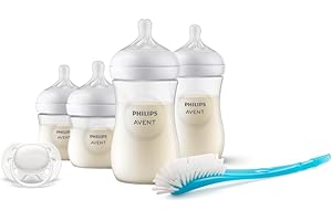 AVENT Philips Avent SCD838/11 Baby Bottle Starter Set (2 x 125ml, 2 x 260ml, Bottle Cleaning Brush Blue, 1 x Ultra-soft Soother Arctic White 0-6m) SCD838/11