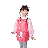 Hosim Kids Paintingエプロンの男の子と女の子、子供たちのColorfulart Craft Smock with Long Sleeves大きなポケット、再利用可能な塗装、キッチンエ