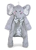 Bearington Baby PACIFIER PET Plush Animal with Pacifier Tether and Pouch (Grey Spout Elephant) by Be