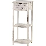 スリムラック 木製 引き出し収納付き 幅23.5cm×高さ57cm AKB-245WH ホワイト ( 白 ) 【 完成品 】