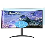2枚 VacFun ブルーライトカット フィルム ， LG 34WP65C-B 34WP65CB 34インチ ディスプレー 向けの ブルーライトカットフィルム 保護フィルム 液晶保護フィルム（非 ガラスフィルム 強化ガラス ガラス ）