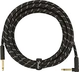 Fender シールドケーブル Deluxe Series Instrument Cable, Straight/Angle, 15' Black Tweed 08