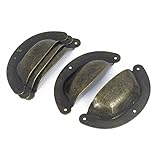 uxcell　取手 ドアプルハンドル　ブロンズトーン　アンティークスタイル　メタル　121g　5個入り