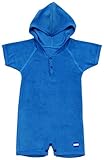 ベビーストーリー パイル 半袖フード付ショートオール 80~90cm ブルー S91373 日本製