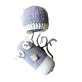 Blesiya ベビー　キッズ　フクロウおもちゃ　ニット　かぎ針編み　帽子　キャップ　写真　小道具　アクセサリー　全5色 - グレー