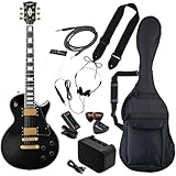 Photogenic フォトジェニック エレキギター 初心者入門 ビギナーセット LPカスタムタイプ ブラック LP-300C/BK [ソフトケース/シールド/ミニアンプ/チューナー/ヘッドフォン/ストラップ/ピック/ピックケース/クロス/調整用レンチ付属]