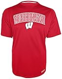 NCAA Wisconsin Badgers Men 'sトレーニング2半袖クルーネックシャツ、小さな、レッド