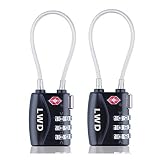 LWD 2パックの組み合わせパスワードロック、4桁Anti Rust Padlock Set Forジム、スポーツ、学校&従業員ロッカー、アウトドア、フェンス、留め金とストレージ lwd1708130
