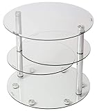 サンニード ガラスラウンドテーブル MISTY 幅88 奥行40 高さ36 天板サイズ40cm スチール製