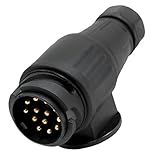 Fenteer ブラック　キャラバン　RV　13ピンプラグ　12V　トレーラーコネクタ　プラグ　牽引配線アダプタ　汎用　
