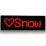 uxcell　LEDネームプレート　LED電光掲示板　デジタル　スクロール　充電式　US　レッド