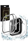 【AriRi（アリリ）】 スマートウォッチ カバー ケース 2in1 完全防水 シリーズ 11/se3/10/9/8/7/6/5/4 40mm/41mm/44mm/45mm/42mm/46mm(クリア, 40mm)