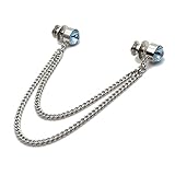 タックピン ラペルピン スワロフスキー チェーン ブローチ ピンブローチ メンズ レディース シルバー ブルー 青 アクアマリン