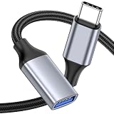 KAYQINHO USB 3.0 Type-Cオス-USBメスケーブル 6.6フィート、USBメス-USB Type-C OTGケーブル（スマートフォン/ノートPC/タブレット/Switch USB Type-Cデバイス用）