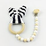 Mamimami Home シリコーン製 ベビーおしゃぶりおもちゃ バニーイヤリング ペンダント（Crinkle Material Inside）