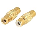 uxcell コネクタ　RCAメス-メス　ジャック　オーディオ・コネクタ・アダプター　ゴールドトーン　2個入り
