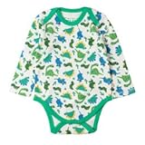(フルギ) Frugi 長袖ボディスーツ サイズ3-6m ( 60 - 70 ) 　ディノプリント オーガニックコットン