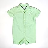 (ラルフローレン)Ralph Lauren コットンオクスフォードショートオール グリーン６０・７０ (9m(70)) [並行輸入品]