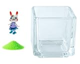 花市場直送便 ミニチュアガラス ラビちゃん グレープ & カラーサンド パステルグリーン & 植え込み用グラス ニューブロックS