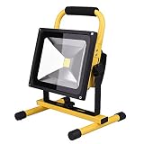 DoubleTop LED投光器 充電式 30W 昼光色 6500K IP65防水 バッテリー内蔵 ポータブル アウトドア 夜間照明