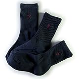 (ポロ ラルフローレン)POLO Ralph Lauren 靴下 キッズ(男の子) 3足 セット リブ ポニー ネイビー×レッド 4-7 [並行輸入品]