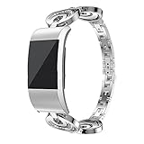 Fitbit Charge 2 バンド Fitbit charge 2 ベルト Fitbit Charge 2 交換ベルト ステンレス バンド Dewanxin (银)