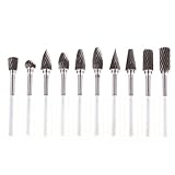 超硬バー カッター タングステンバー リューター ビッ ダイ グラインダドレ ミル ドリルビット 3mm 切削 研磨 樹脂切削用 10本セット (シングル刃)